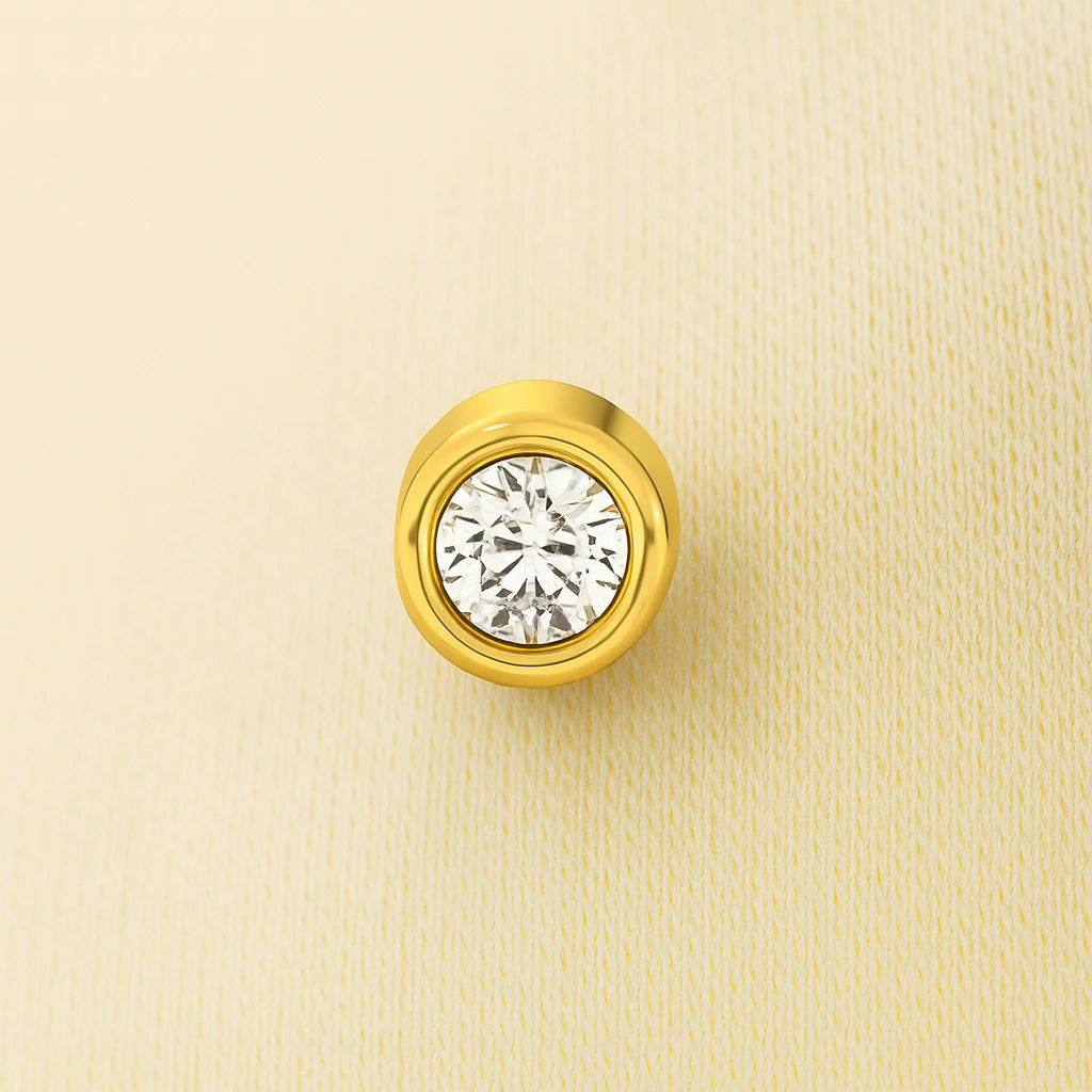 Bezel-Set Diamond Nose Pin