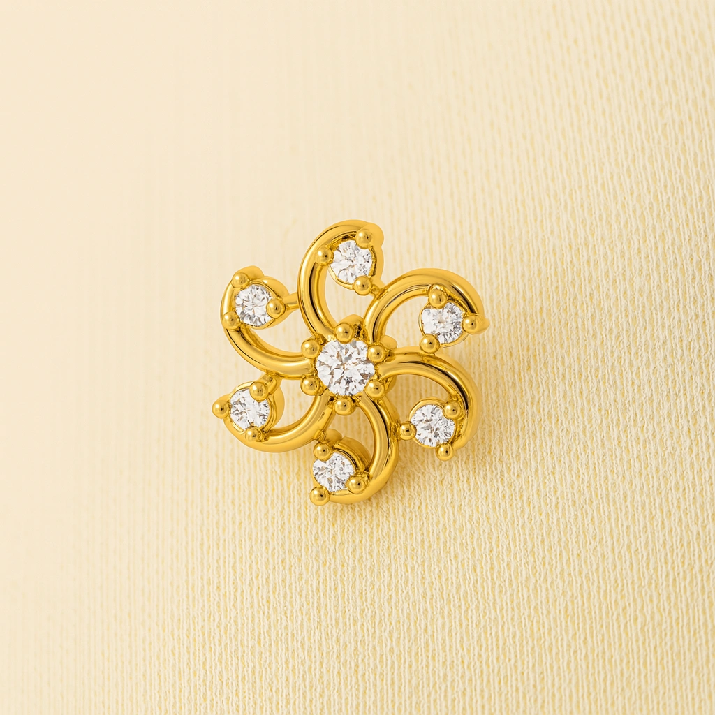 Petal Whirl Diamond Nose Ring