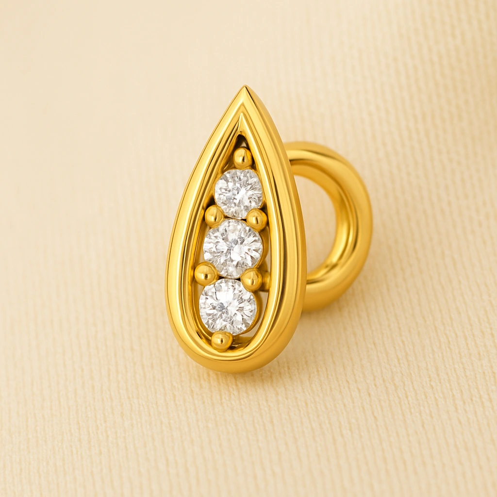 Raindrop Diamond Nose Ring